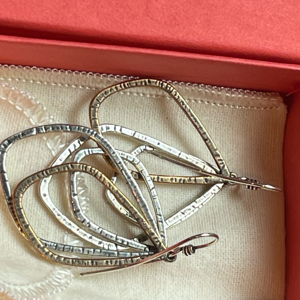 James Avery Hammered Multi-Loop Silver Dangle Ear… - image 5